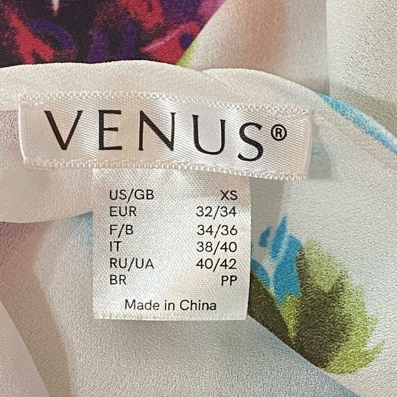 Venus Chiffon Coverup Dress Halter High Low Tropical/Floral Print XS - Picture 3 of 8